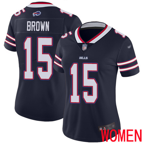 Women Buffalo Bills 15 John Brown Limited Navy Blue Inverted Legend NFL Jersey